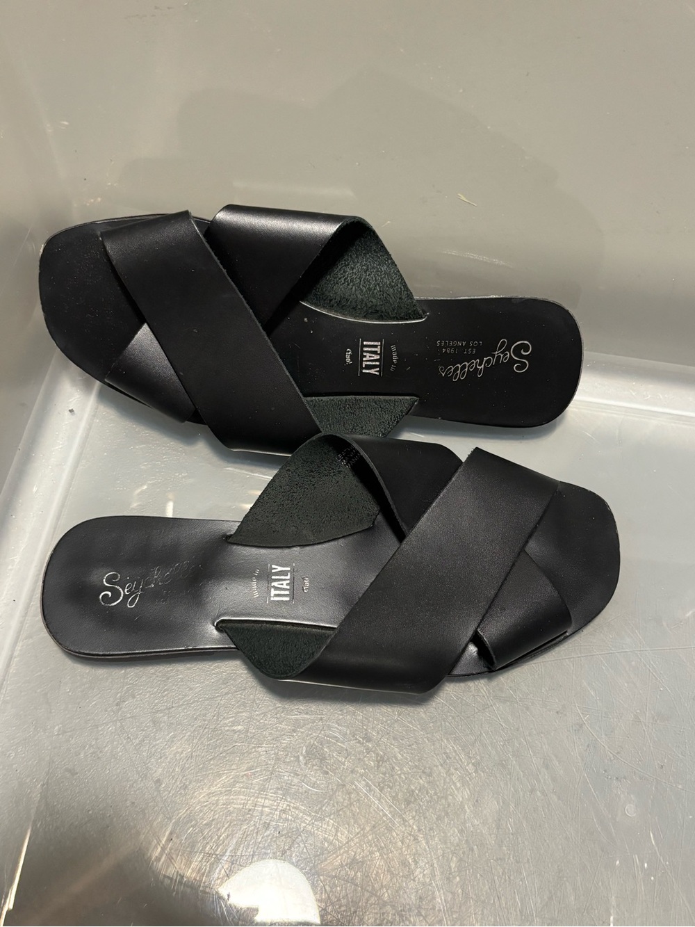 Seychelles Total Relaxation Black Leather Sandals
Seychelles